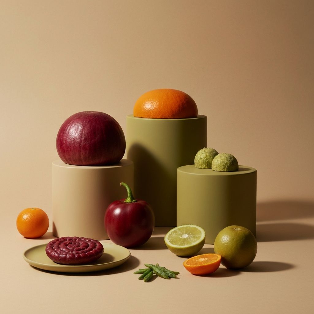 Foods arranged showing psychological aspects